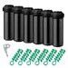 A bunch of black tubes with screws attached to them on a white background.