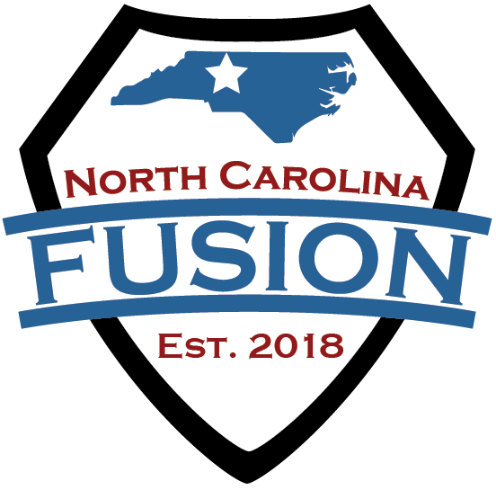 North Carolina Fusion logo with shield, state outline, and “Est. 2018” text