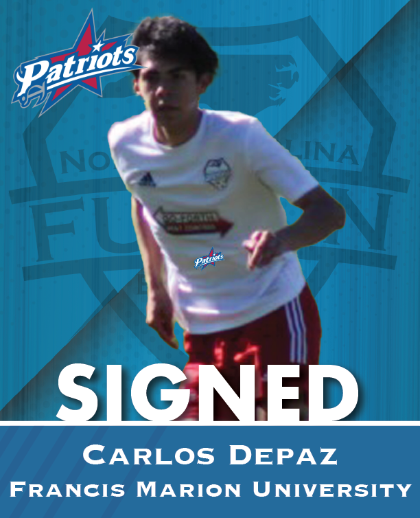 Carlos DePaz signed with Franklin and Marshall University, shown running in a Patriots jersey.