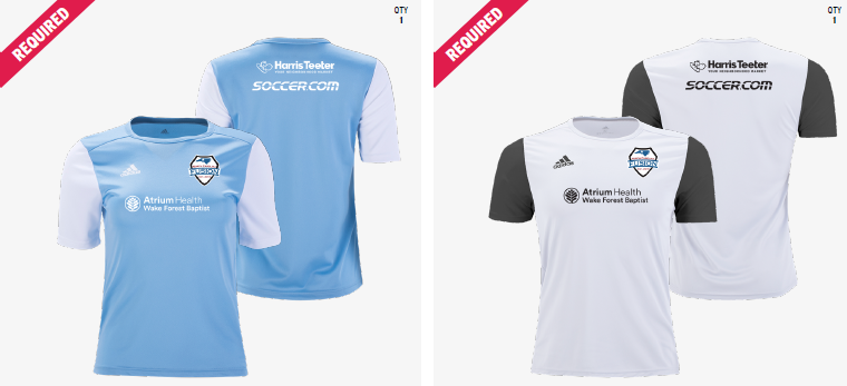 Two color options of a Boston Red Sox short-sleeve athletic shirt, shown front and back