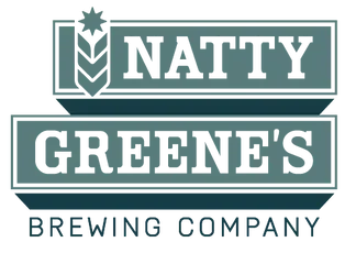 Natty Greene’s Brewing Company logo in teal and white with a stylized hop icon