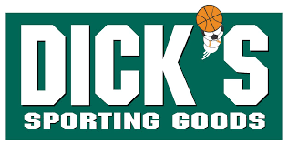 Dick’s Sporting Goods logo in white on green with a basketball in the apostrophe
