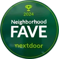 2024 Neighborhood FAVE Nextdoor badge in green and white