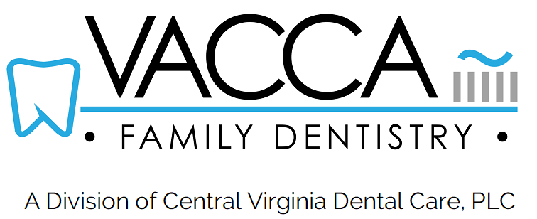 Vacca Family Dentistry logo with blue tooth icon and “A Division of Central Virginia Dental Care, PLC” text