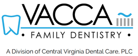 Vacca Family Dentistry logo with blue tooth icon and “A Division of Central Virginia Dental Care, PLC” text