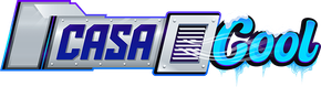 CASA Cool logo with blue text and a stylized document icon on a silver and black background