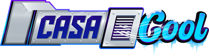 CASA Cool logo with blue text and a stylized document icon on a silver and black background