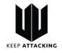 A black and white logo for a company called keep attacking.