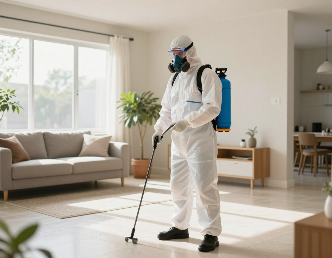 Fumigación profesional en interior residencial