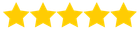 A row of yellow stars on a white background.
