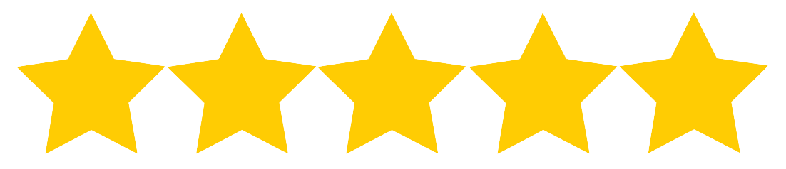 A row of yellow stars on a white background.