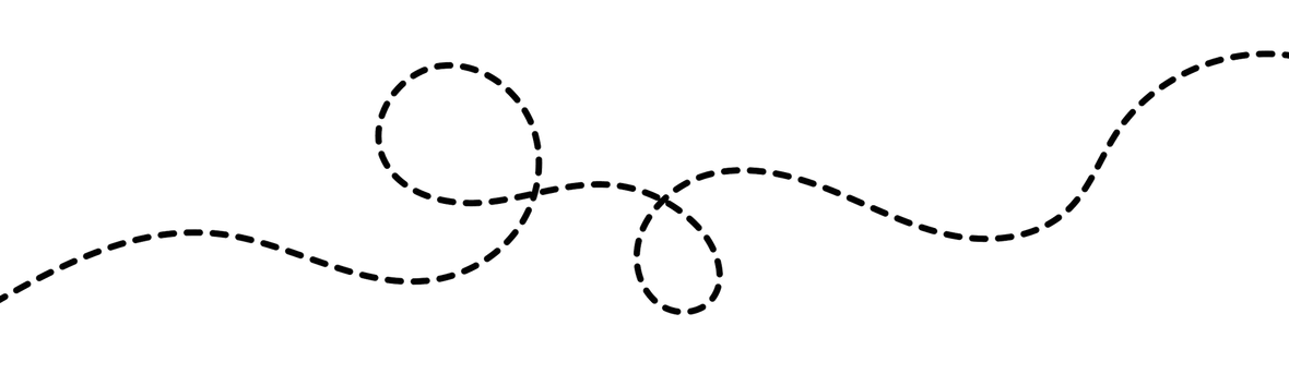 Dashed line with loops and curves.