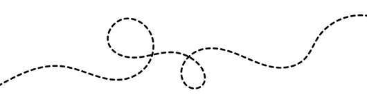 Dashed line with loops and curves.