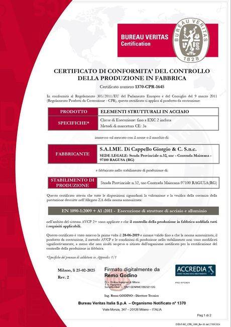 Poster con il logo di Bureau Veritas e testo in spagnolo su sfondo bianco con dettagli rossi.