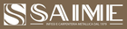 SAIMIE logo in white on a brown background, with the tagline “INFISSI E CARPENTERIA METALLICA DAL 1979”