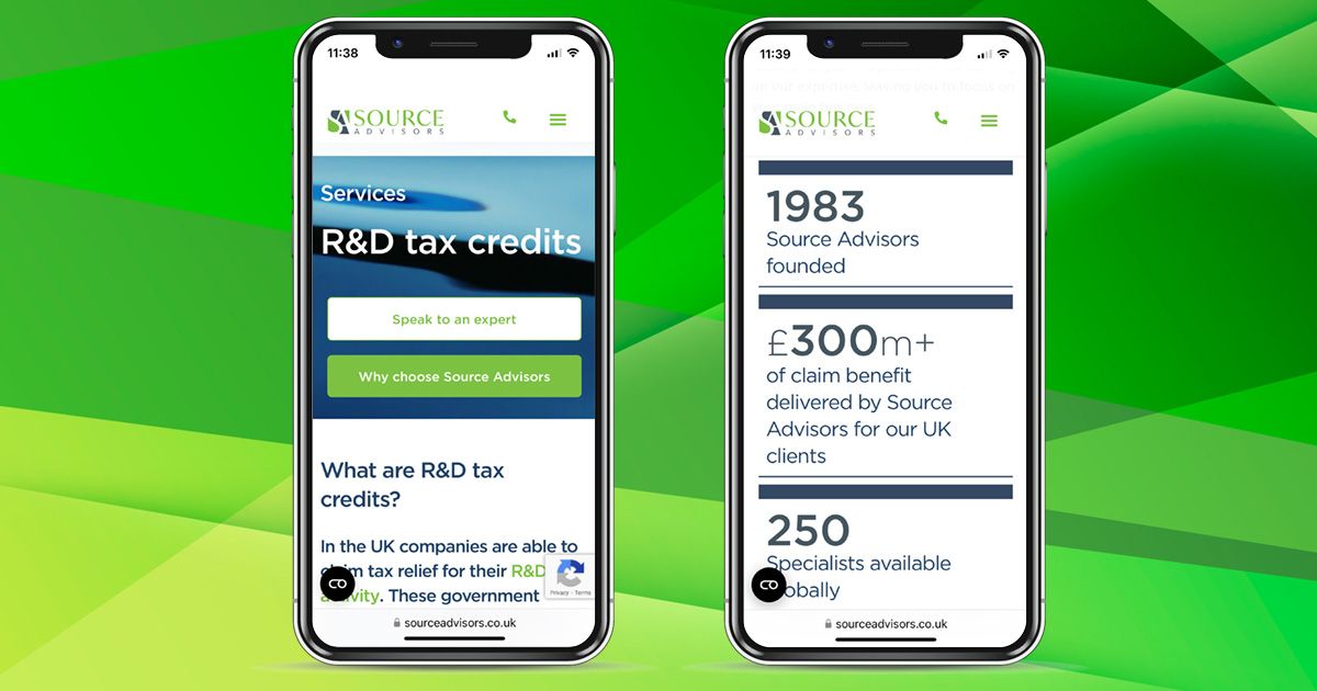 Source Advisors mobile site