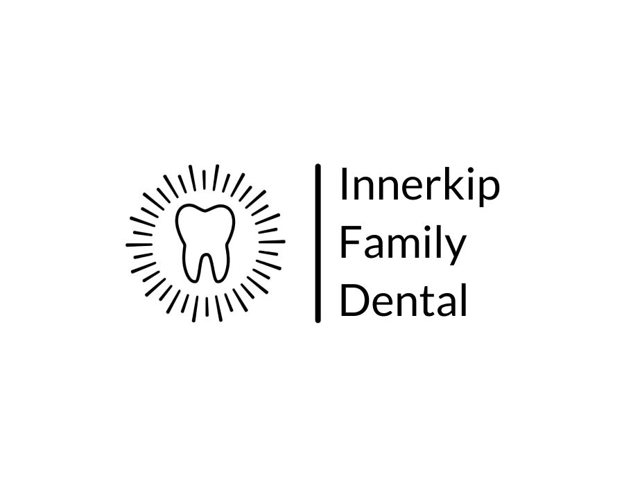 Logo for Innerkip Family Dental: a tooth outlined in a circle of radiating lines, with text