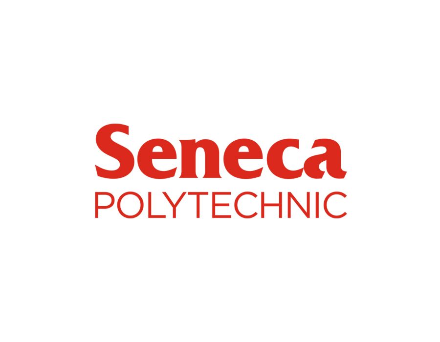 Seneca Polytechnic logo: Red text on white background.