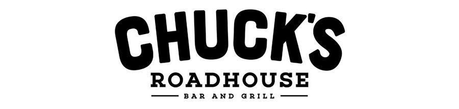 Chuck's Roadhouse Bar and Grill logo in bold, black letters on a white background.