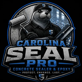Carolina Seal Pro logo with a seal mascot holding paint tools in blue, black, and gray.