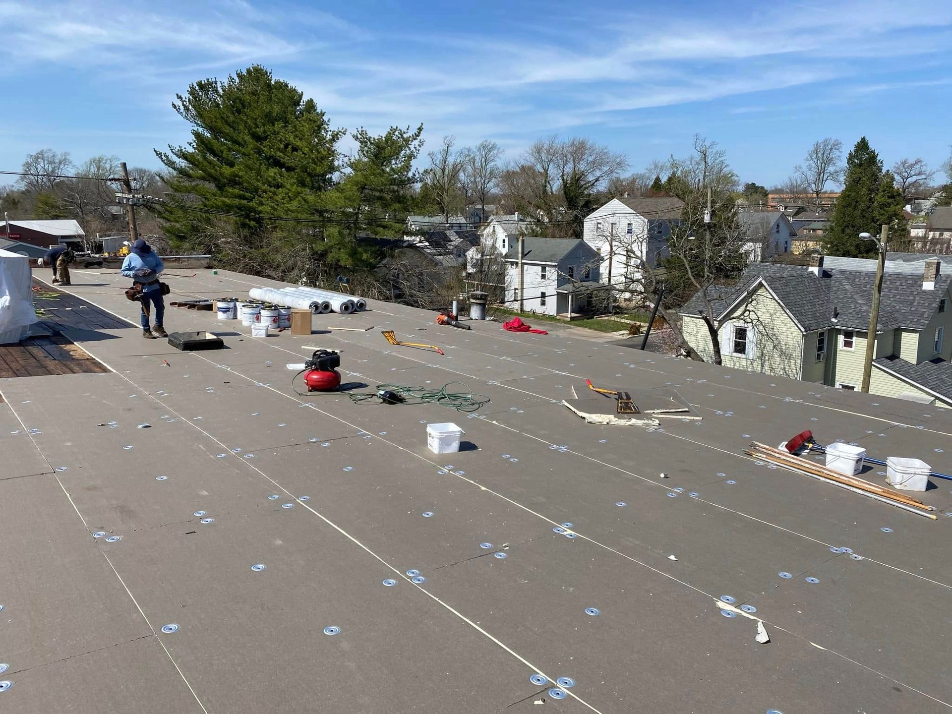 Exterior roofing evaluation for tpo roof repair