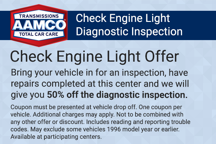 AAMCO coupon check engine light offer