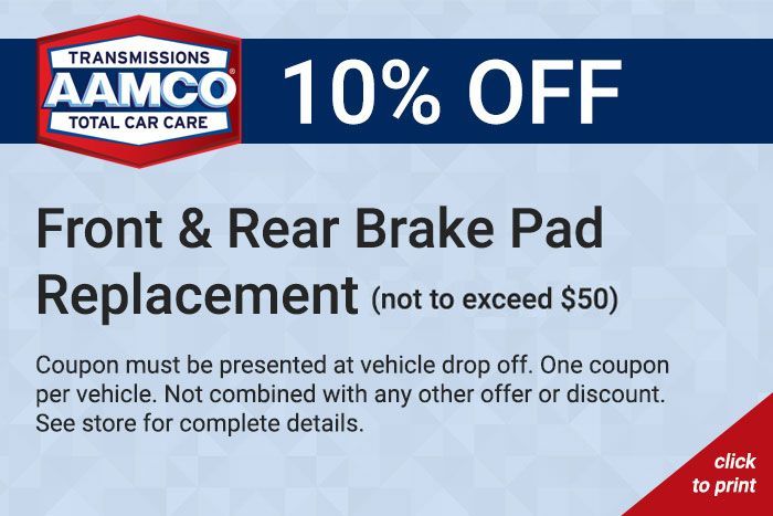 AAMCO front and rear brake pad replacement coupon