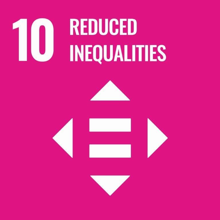 A pink sign that says 10 reduced inequalities