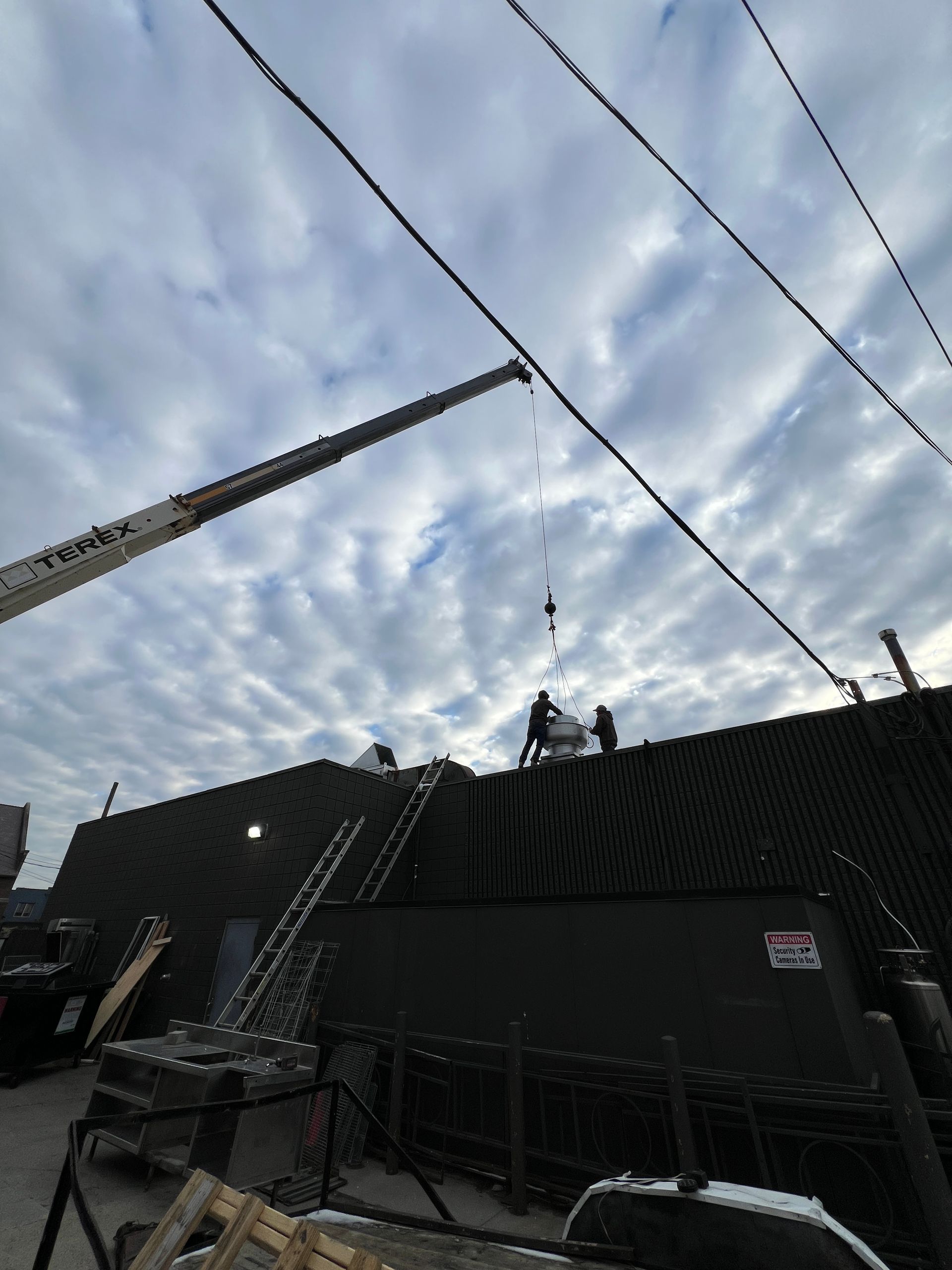 Exhaust fan and ductwork installation for restaurant in Royal Oak, Michigan