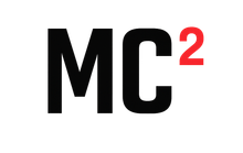 MC² logo in black with a red superscript 2 on a white background