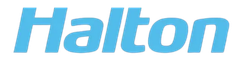 Blue Halton logo on a white background