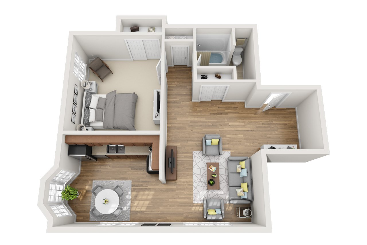 1 bedroom floor plan