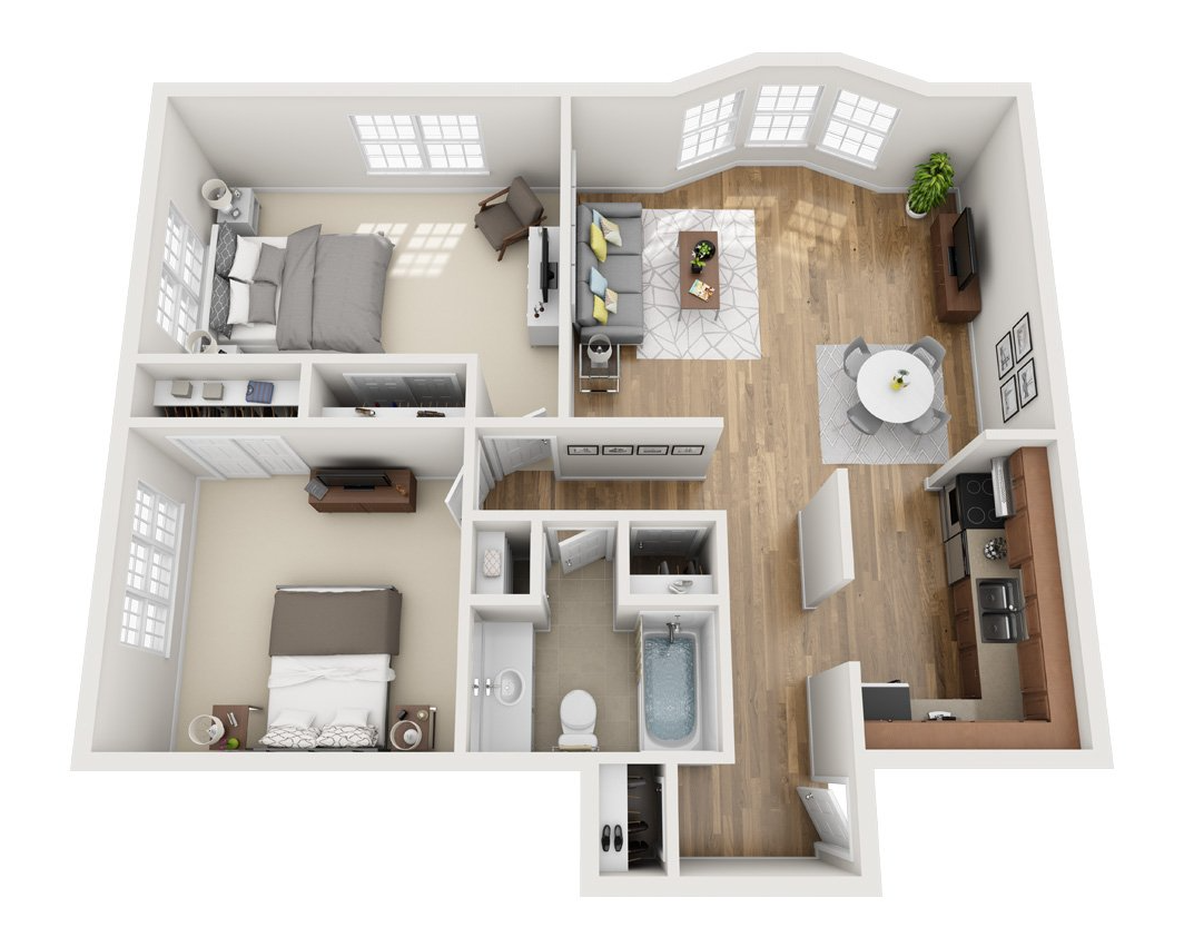 2 bedroom floor plan