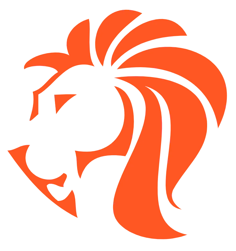 Orange stylized lion head logo โ Projected Contracting Electrical Services In Portsmith, QLD