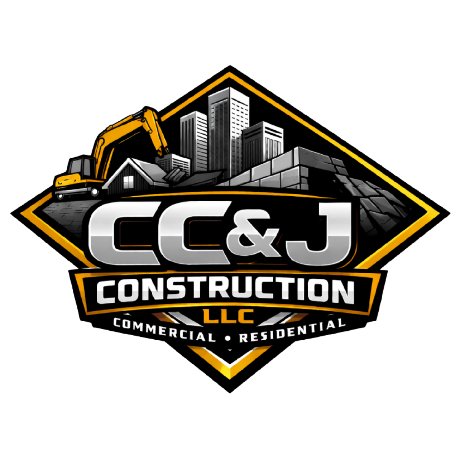 White Logo of CC&J Construction