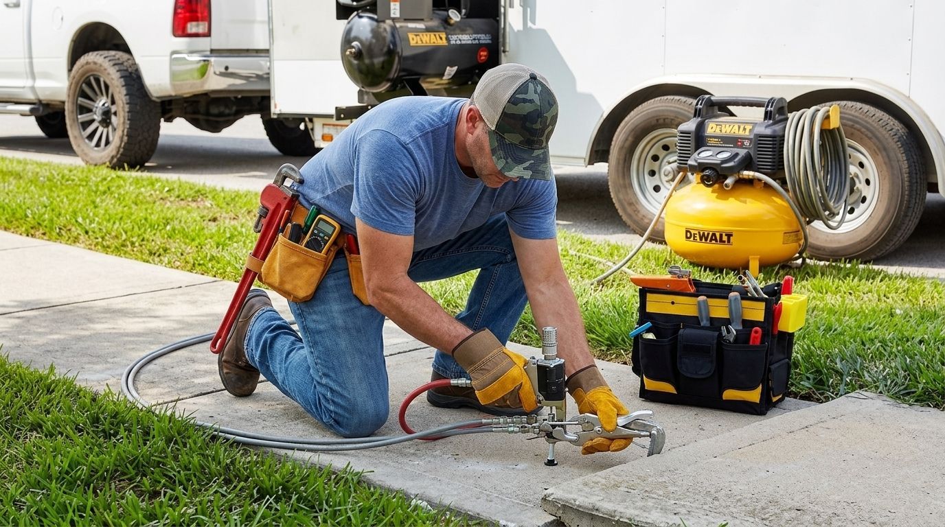 Person wiring a ceiling fan control box with tools and parts laid out below during home repair