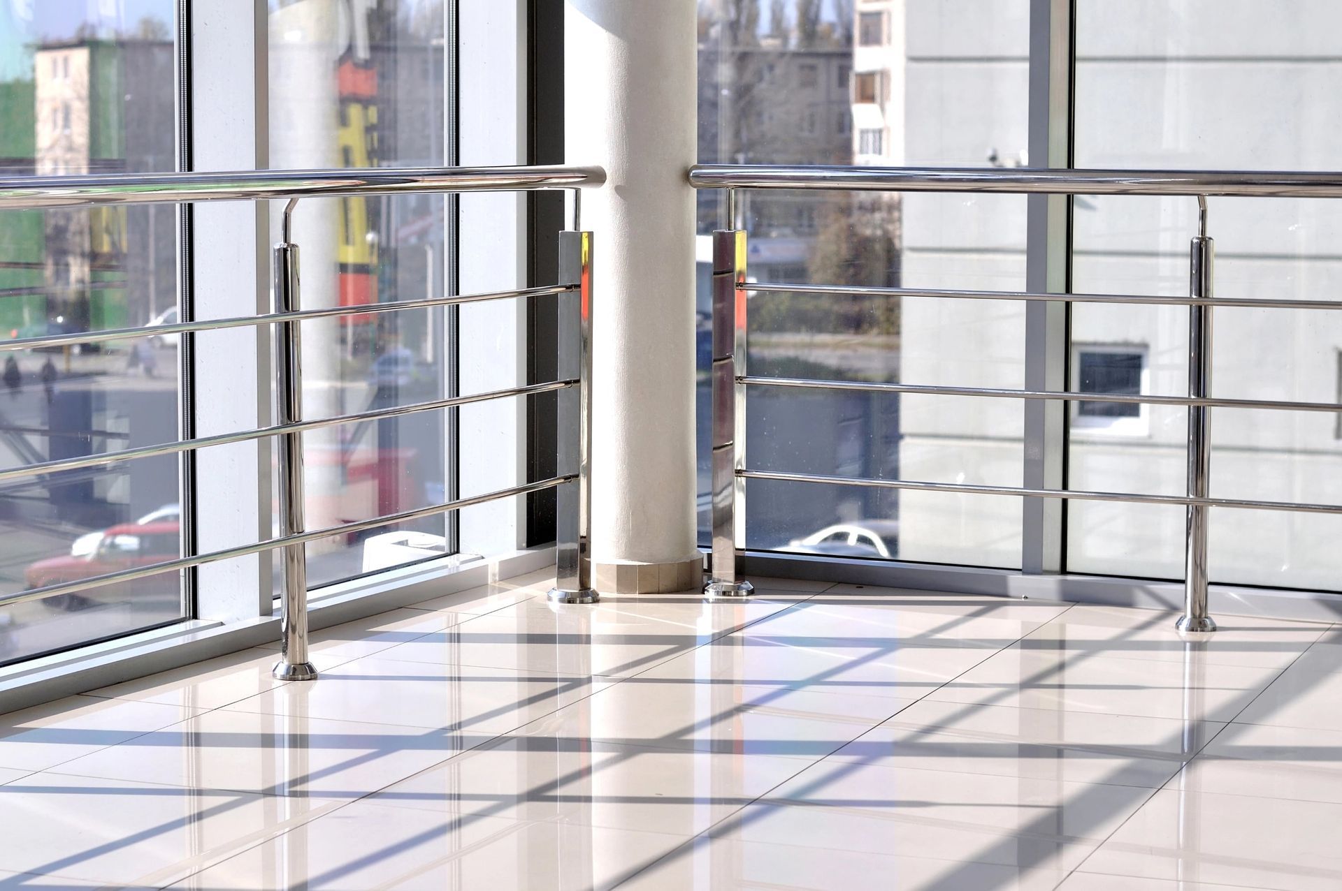 commercial area stainless steel railing