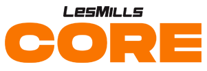 Logo Les Mills Core in arancione con la scritta