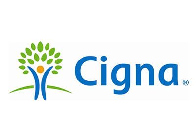 The cigna logo has a tree and a person in it.
