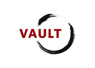 A logo for a company called vault with a circle in the middle.