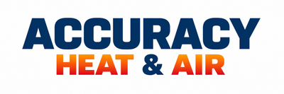 Accuracy Heat & Air logo in blue and orange text
