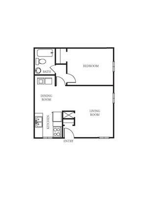1 Bedroom | 1 Bath - Floor Plan