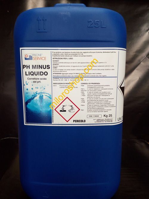Una bottiglia di ph minus liquido è appoggiata su un tavolo