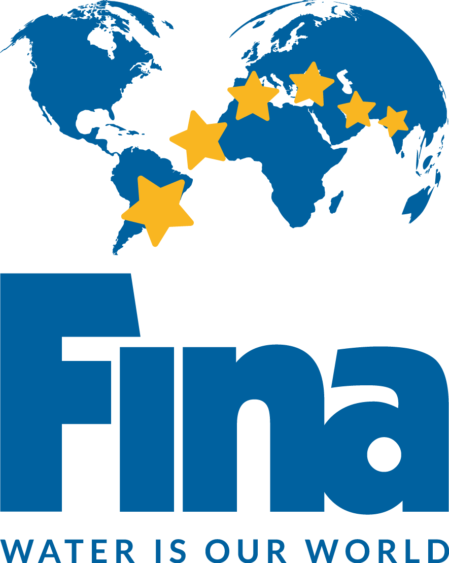 Un logo blu e bianco per fina water è il nostro mondo