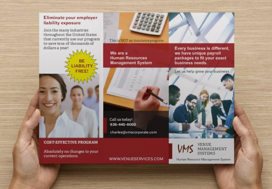 front of business flyer
