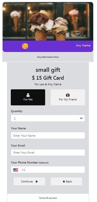 gift cards step 2