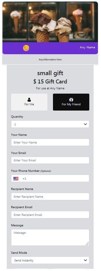 gift cards available