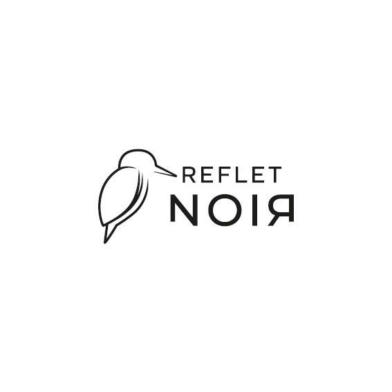 Logo : Texte « Reflet Noir » avec un graphique de montagne verte.