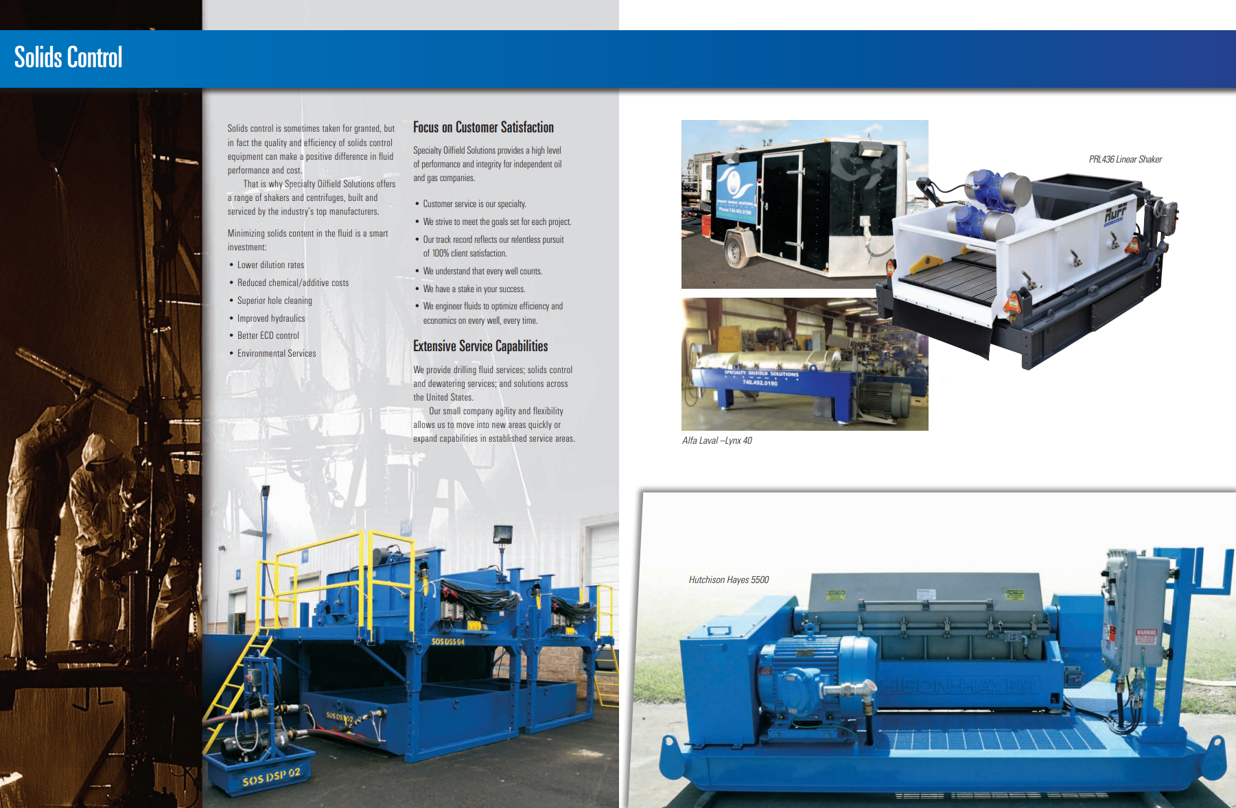 a brochure for a company called solids control