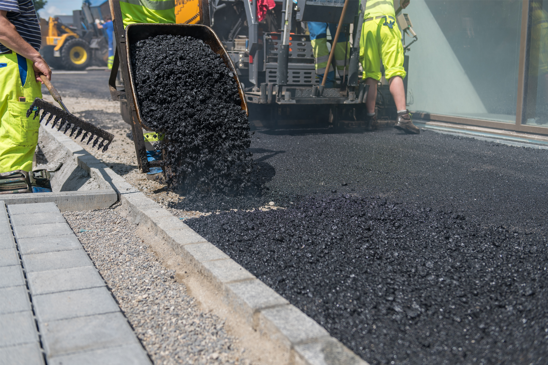 laying asphalt